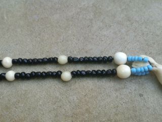 Old Eskimo Yupik Inuit Bering Strait Uelen Work bead necklace & earrings Seals 8
