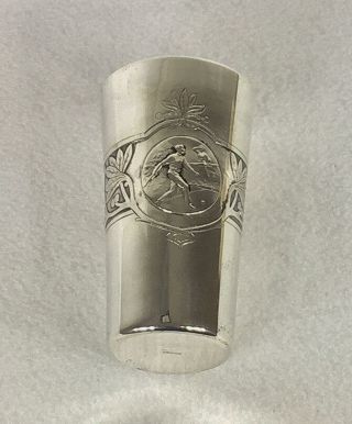 Lazarus Posen 800 Silver German Gilt Lined Tennis Trophy Vase Cup C.  1910
