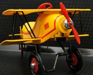 Plane Pedal Car Yelo Ww1 Vintage Airplane Metal Collector Model Length: 9 Inches