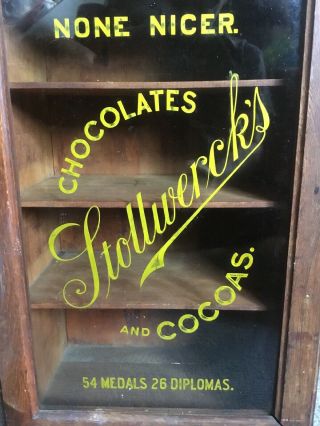 VINTAGE COUNTRY STORE STOLLWERCK CHOCOLATE ADVERTISING DISPLAY CABINET 2
