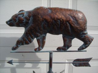 Bear Weathervane Antiqued Copper Finish Weather Vane Hand Crafted 3