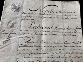 Napoleon Handwritten Document.  Marriage Contract 1810