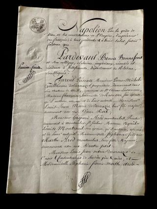 Napoleon Handwritten Document.  MARRIAGE CONTRACT 1810 4