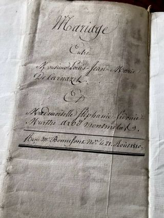 Napoleon Handwritten Document.  MARRIAGE CONTRACT 1810 7