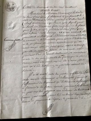 Napoleon Handwritten Document.  MARRIAGE CONTRACT 1810 8