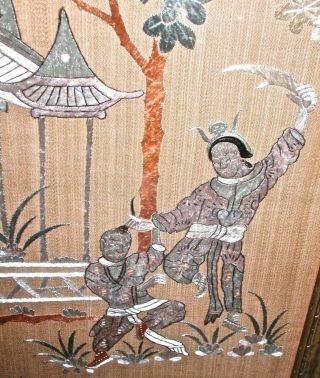 Antique Chinese Embroidery Panel With Scene of Gruesome Punishment 5