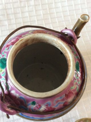 Antique Chinese Porcelain Teapot Stamp To Base Rare. 8
