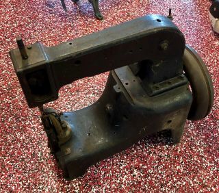 Antique Cast Iron Leather Industrial Sewing Machine 12