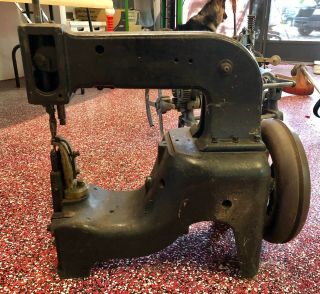 Antique Cast Iron Leather Industrial Sewing Machine 2