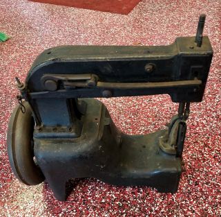 Antique Cast Iron Leather Industrial Sewing Machine 7