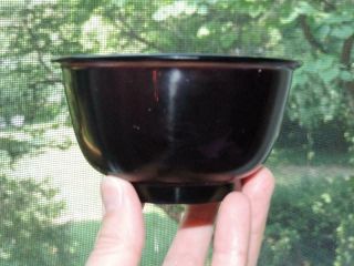 Antique Chinese Dark Purple Peking Glass OLD Bowl GOOD FORM on ANTIQUE STAND 3