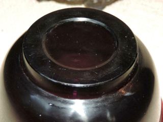 Antique Chinese Dark Purple Peking Glass OLD Bowl GOOD FORM on ANTIQUE STAND 5