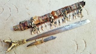 Mandau Dayak Headhunters Dagger Sword Borneo Indonesia