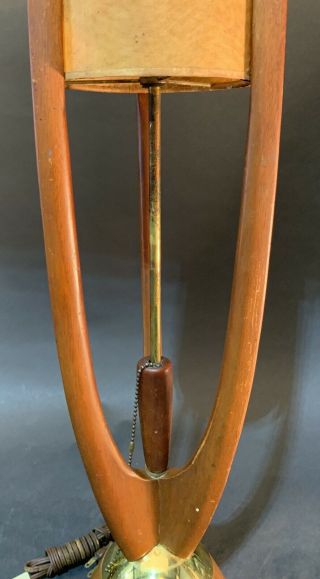 Mid Century Modern Danish Adrian Pearsall Modeline Walnut Lamp PARTS/REPAIR 3