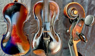 Rare 4/4 Antique German Baroque Violin Label: Theodor Berger C.  1890 小提琴 ヴァイオリン