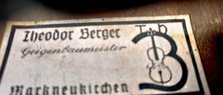 RARE 4/4 ANTIQUE GERMAN BAROQUE VIOLIN Label: Theodor BERGER c.  1890 小提琴 ヴァイオリン 9