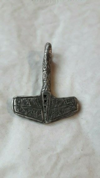 Masive Ancient Viking Silver Amulet - Hammer Of Thor Very Rare