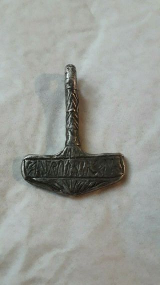 MASIVE ANCIENT VIKING SILVER AMULET - HAMMER OF THOR Very rare 4
