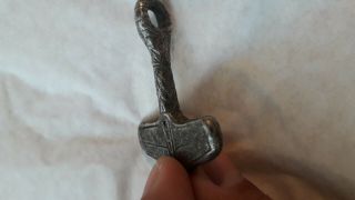 MASIVE ANCIENT VIKING SILVER AMULET - HAMMER OF THOR Very rare 6