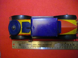 Vintage 1920s Wind - Up car Antique Tin Toy Sedan Pressed Steel All 6