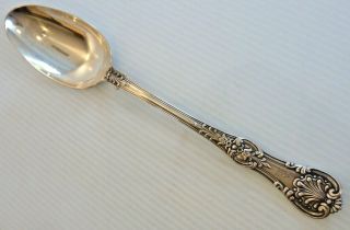 Tiffany " English King " Sterling Platter Spoon W/ Ball Stop,  Tree & Lion Crest