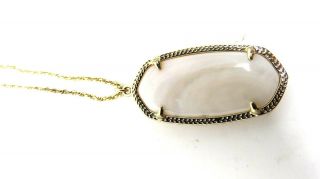 Kendra Scott White Color Stone Gold Tone Pendent Necklace 2