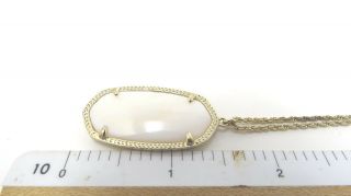 Kendra Scott White Color Stone Gold Tone Pendent Necklace 6