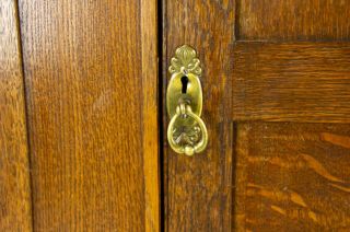 Antique Oak Closet,  Vintage Single Door Hall Armoire,  Scotland 1920,  B1462 5