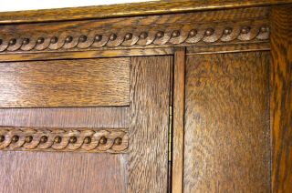 Antique Oak Closet,  Vintage Single Door Hall Armoire,  Scotland 1920,  B1462 9
