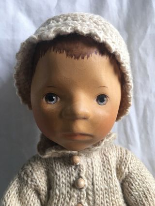 Elisabeth Pongratz girl doll in beige tunic 2