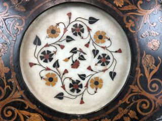 Antique Continental Pietra Dura Inlaid Marble & Wood Table Top Wall Hanging 4