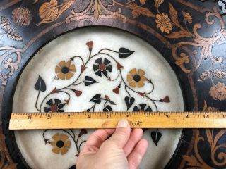 Antique Continental Pietra Dura Inlaid Marble & Wood Table Top Wall Hanging 5