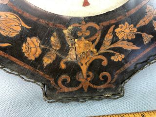 Antique Continental Pietra Dura Inlaid Marble & Wood Table Top Wall Hanging 6