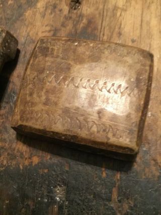 Revolutionary War 18th Century Carved Soap Stone Bullet Mold With Design 3