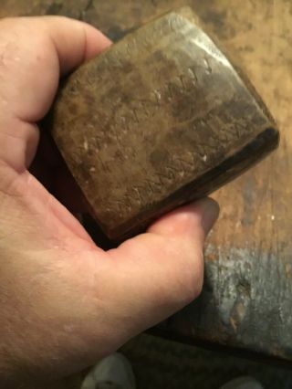 Revolutionary War 18th Century Carved Soap Stone Bullet Mold With Design 7