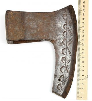 Ancient Rare Authentic Viking Kievan Rus Very Large Iron Battle Axe 12 - 14th AD 3