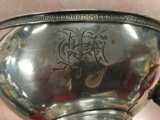 ANTIQUE MONOGRAMMED TIFFANY 1905 STERLING SILVER GRAVY BOAT 6