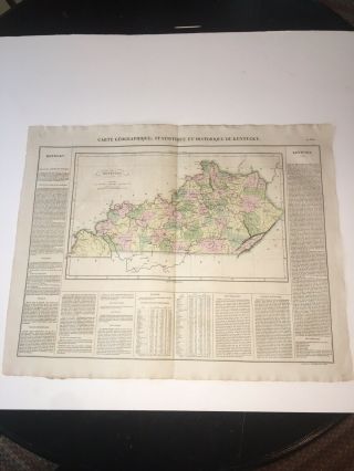 Carte Goegraphique,  Statistique Et Historique Du Kentucky