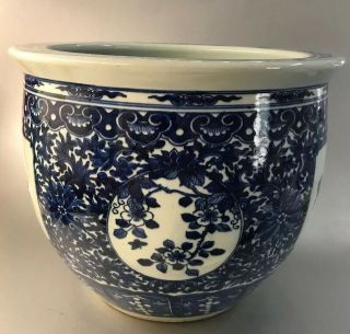 Fine Lg Antique 19thC Chinese Blue and White Porcelain Planter Estate Find NR 2