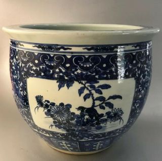 Fine Lg Antique 19thC Chinese Blue and White Porcelain Planter Estate Find NR 3