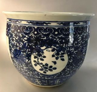 Fine Lg Antique 19thC Chinese Blue and White Porcelain Planter Estate Find NR 4