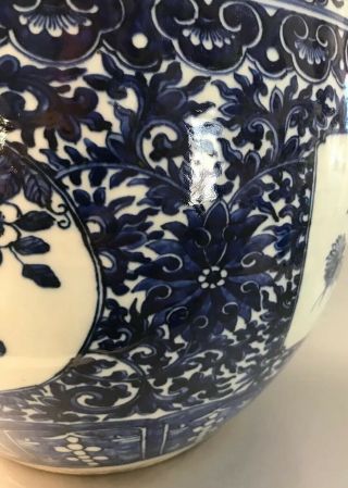 Fine Lg Antique 19thC Chinese Blue and White Porcelain Planter Estate Find NR 6