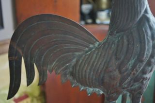 Antique Copper Rooster Weathervane Indoors /Out Folk Art 6