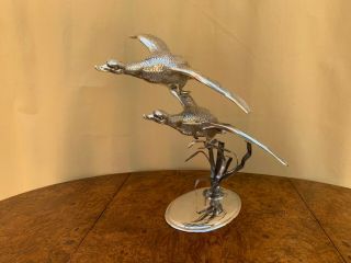 SPECTACULAR COLLECTIBLE STERLING SILVER 925 FLYING SWANS FIGURINE 400 GR. 10