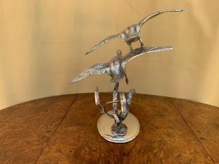 SPECTACULAR COLLECTIBLE STERLING SILVER 925 FLYING SWANS FIGURINE 400 GR. 4