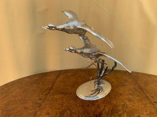 SPECTACULAR COLLECTIBLE STERLING SILVER 925 FLYING SWANS FIGURINE 400 GR. 6