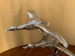 SPECTACULAR COLLECTIBLE STERLING SILVER 925 FLYING SWANS FIGURINE 400 GR. 7