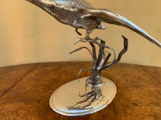 SPECTACULAR COLLECTIBLE STERLING SILVER 925 FLYING SWANS FIGURINE 400 GR. 9