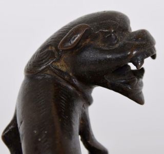 Chinese Ming Bronze Foo Dog Or Fu Dog With Paw On Ball Made In The Ming Dynasty