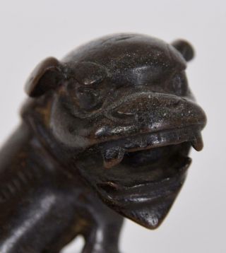 Chinese Ming Bronze Foo Dog or Fu Dog With Paw On Ball made in the Ming Dynasty 2